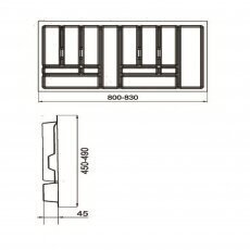 Stalo įrankių dėklas į stalčių 700-900 mm, COMFORT 4