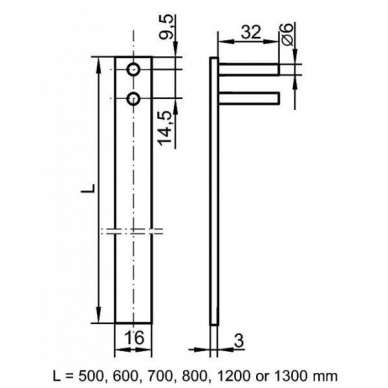 Centrinis užraktas CL-X1018/ 800 mm, ø19x20-40 mm, užraktas iš priekio 2