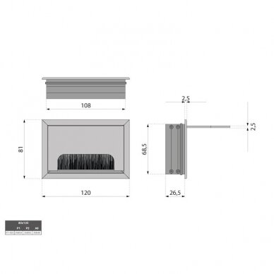 Dangtelis laidams metalinis su šepetėliu MERIDA 80x120 mm 2