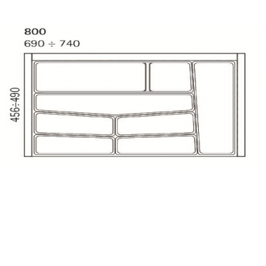 Stalo įrankių dėklas į stalčių 800 mm, baltas 1