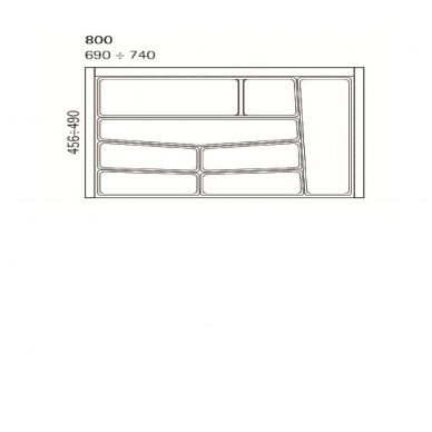 Stalo įrankių dėklas į stslčių 800 mm, pilkas 1