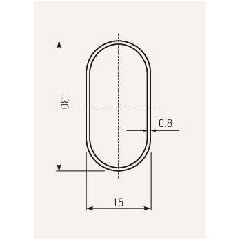 Kartelė ovali nikeliuota 30x15x0.7mm, L-3000 mm 1