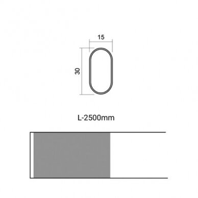 Kartelė 15x30, L-2500 mm, antracitas 1