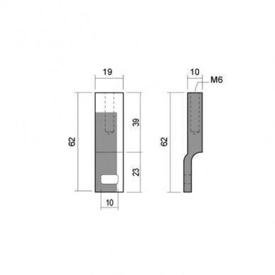 Kartelės 15x30 laikiklis tarpinis H-62,5 mm, baltas 1