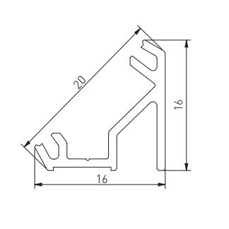 LED GLAX profilis kampinis L-3 m 3