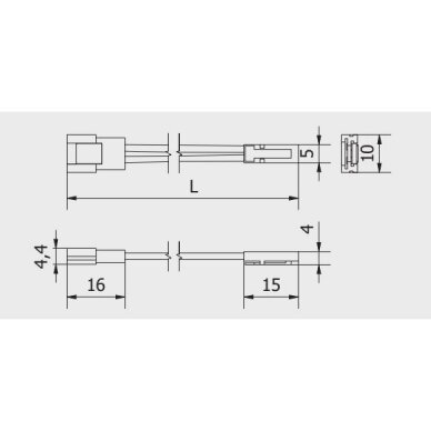 LED jungtis XC11, 8 mm su 2 m laidu ir mini stiprintuvu SLIM 1