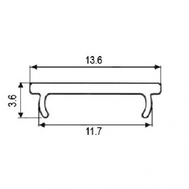 LED profilio dangtelis L-3 m, matinis 2