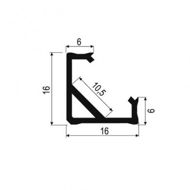 LED profilis kampinis 45, L-3 m 1