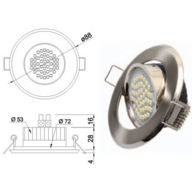 LED SANTIAGO 45 led-ų, 230V 1