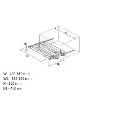 Ištraukiama batų lentyna 400-650 mm 2