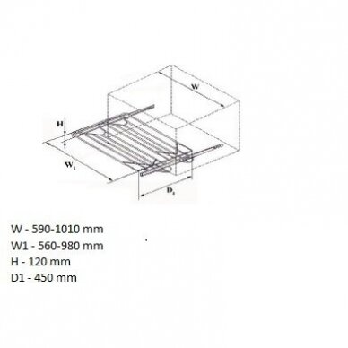 Ištraukiama batų lentyna 590-1010 mm 2