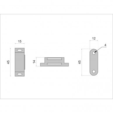 Magnetukas AT-361, 45x15 mm 1