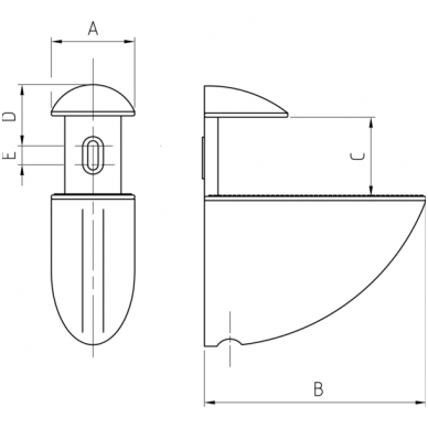 Modernus lentynos laikiklis ovalus (didelis) 1