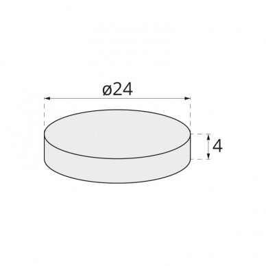 Lipnus veltinis padukas D.24x4 mm, 12 vnt/lap., rudas 1