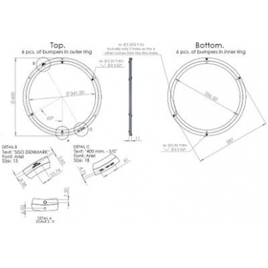 Pasukimo mechanizmas ø400x12 mm, aliuminis, max 130 kg 2