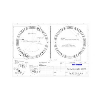 Pasukimo mechanizmas ø600x12 mm, aliuminis, apkrova 190 kg 2