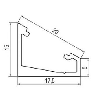 LED profilis kampinis 60/30, L-3 m 1