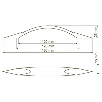 Rankenėlė 5204,L-128mm,chromas 1