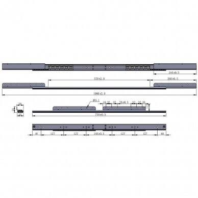 Sinchroninis stalo praplėtimo mechanizmas 750/570/1090 mm 1