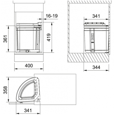 Šiukšliadėžė FRANKE Sorter Pivot 27l 1