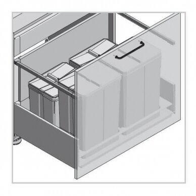 Šiukšliadėžė į stalčių AXISPACE 900 4x15L 4