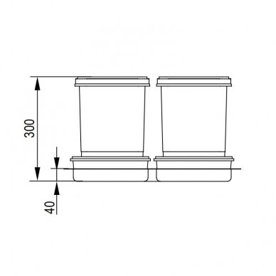 Šiukšliadėžė į stalčių PRAKTIKO 600 1x15L + 2x7L 2