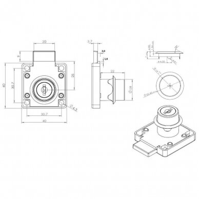 Spynelė CL-X850, ø19x22 mm, mat. chromas 2