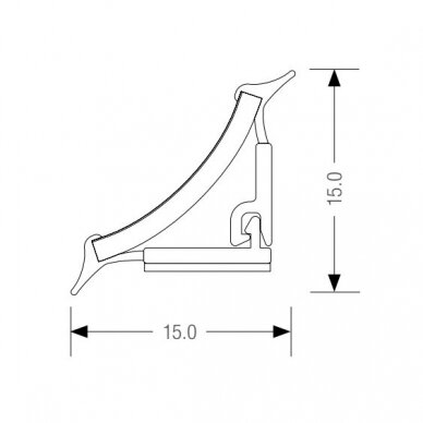 Staljuostė REHAU slim-line L-3000 mm, aliumunio 2