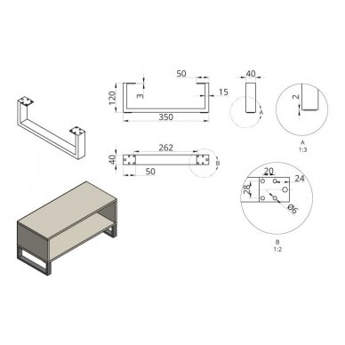 Stalo koja-bazė DN-808, juoda 2