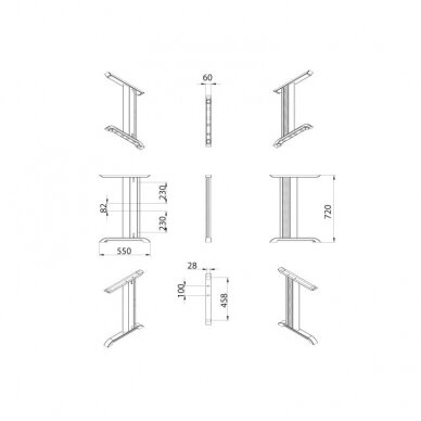 Stalo koja/rėmas metalinė DN-280, komplektas, juoda 1