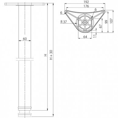 Stalo koja H-1100 mm 2