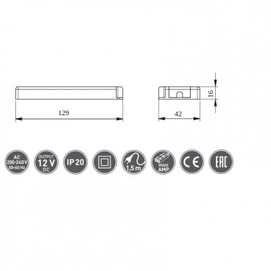 Transformatorius 15W, 220V-240V,  LED EASY CLIK 4