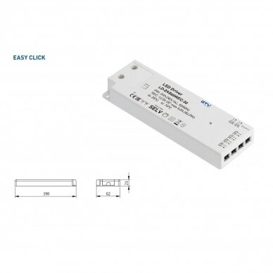 Transformatorius 60W, 220V-240V, LED EASY CLIK 2