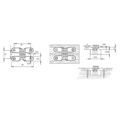 VICI lankstas 44x13mm,geltonas cinkas 1