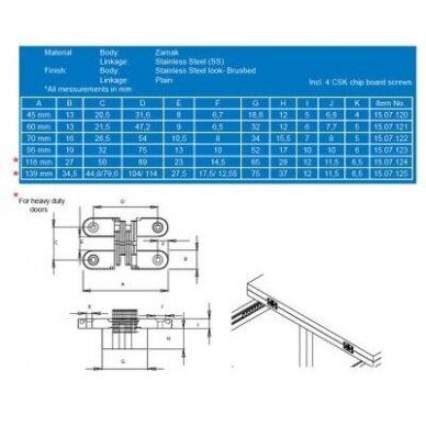 VICI lankstas 45x13mm, šlifuotas plienas 1